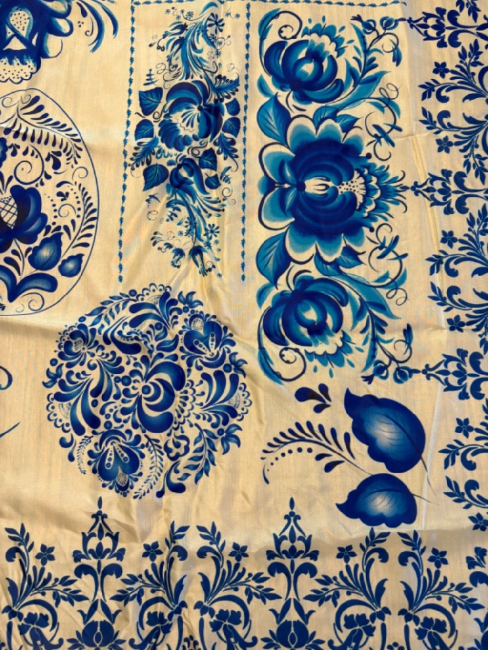 Johnny Was Farrow Scarf - Blue and Ivory - Picture 5 of 11